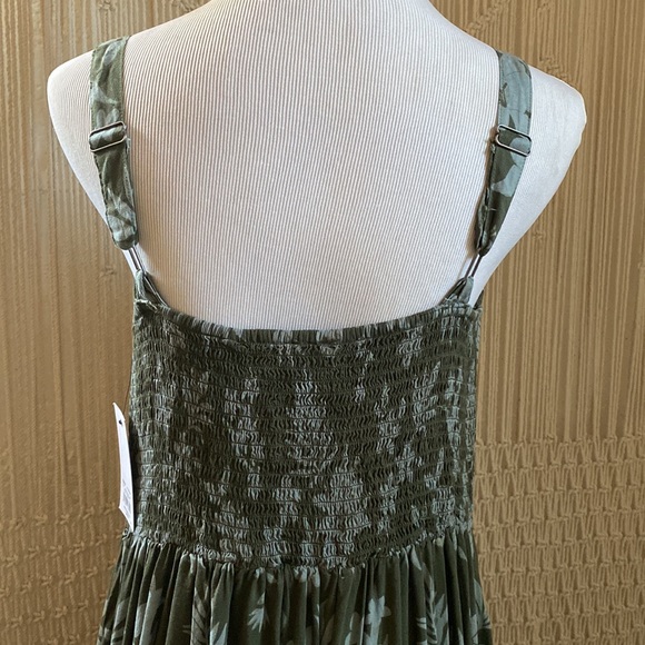Sonoma Olive Green Tropical MIDI Dress - Picture 4 of 7